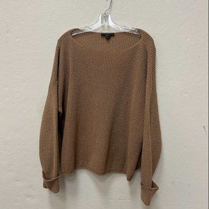 French Connection Tan Rib Knit Boatneck Sweater - Size Medium